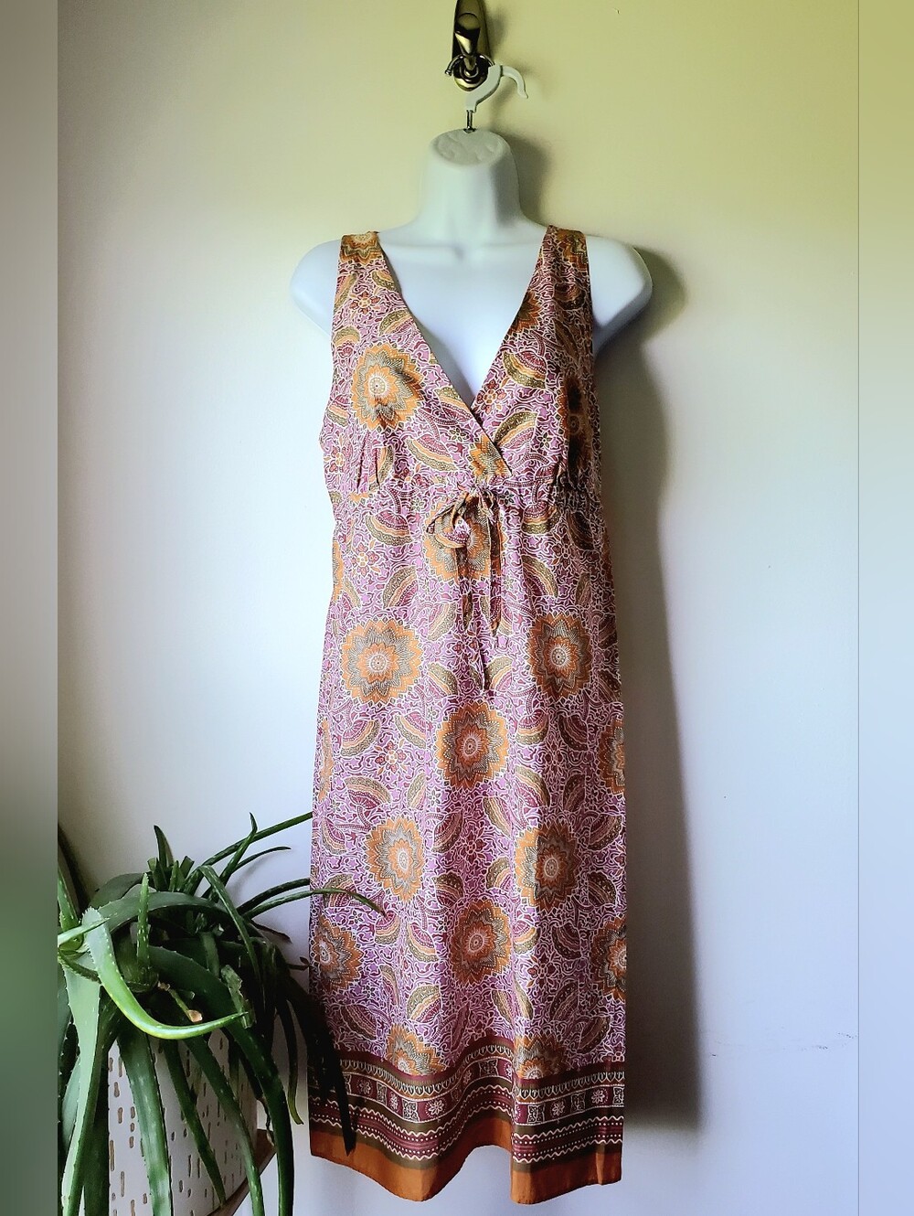 Max Mara Weekend Womens Pink Paisley Cotton  Halter Dress Size 6 Beachy 90s Y2k